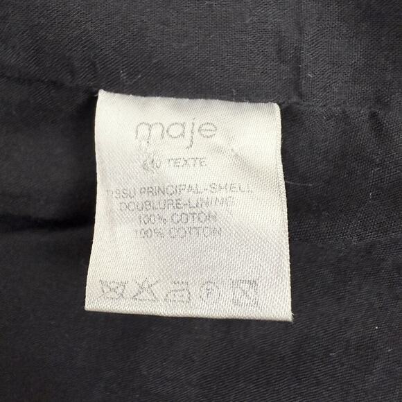 MAJE Double Breasted Coat Jacket Size 38 US M Military Black Preppy Academia - Picture 11 of 15